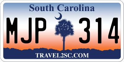 SC license plate MJP314