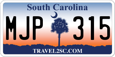 SC license plate MJP315