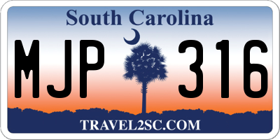 SC license plate MJP316