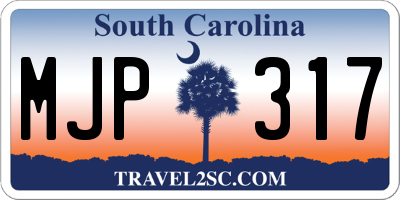 SC license plate MJP317