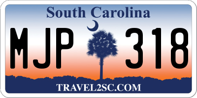 SC license plate MJP318