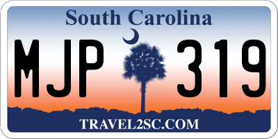 SC license plate MJP319