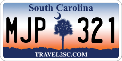 SC license plate MJP321