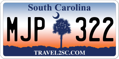 SC license plate MJP322