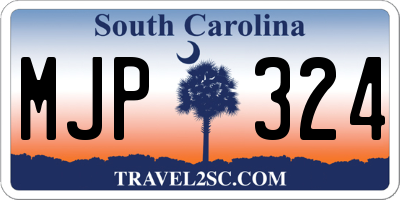 SC license plate MJP324