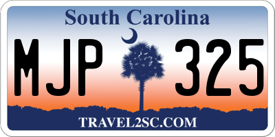 SC license plate MJP325