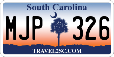 SC license plate MJP326