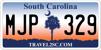SC license plate MJP329