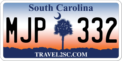 SC license plate MJP332
