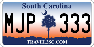 SC license plate MJP333