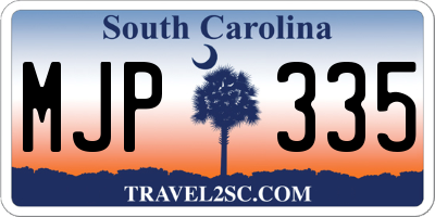 SC license plate MJP335