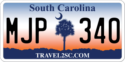 SC license plate MJP340
