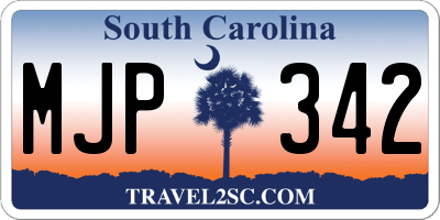 SC license plate MJP342