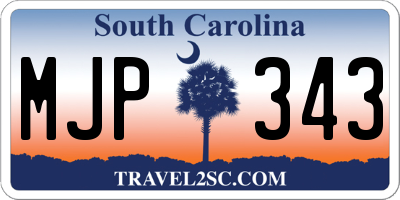 SC license plate MJP343