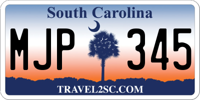 SC license plate MJP345