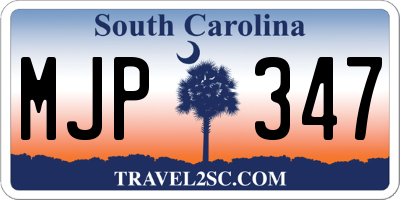 SC license plate MJP347