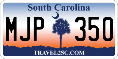 SC license plate MJP350