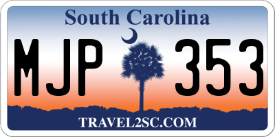 SC license plate MJP353