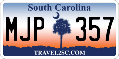 SC license plate MJP357