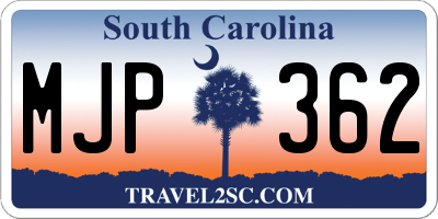 SC license plate MJP362