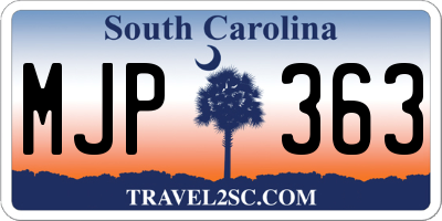 SC license plate MJP363