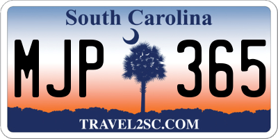 SC license plate MJP365