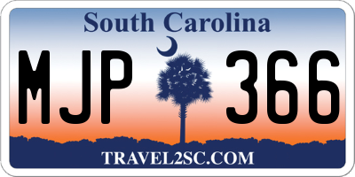 SC license plate MJP366
