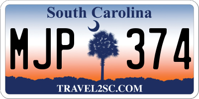 SC license plate MJP374