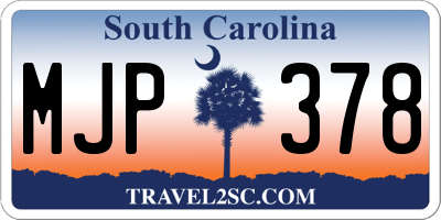 SC license plate MJP378