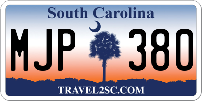 SC license plate MJP380
