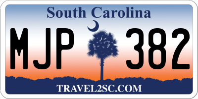 SC license plate MJP382