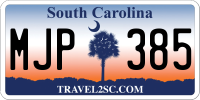 SC license plate MJP385