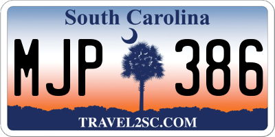 SC license plate MJP386
