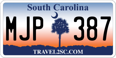 SC license plate MJP387