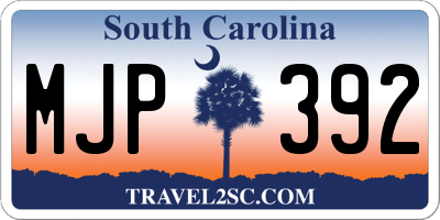 SC license plate MJP392