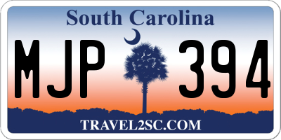SC license plate MJP394