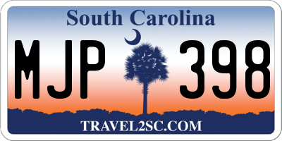 SC license plate MJP398