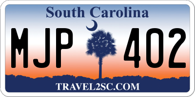 SC license plate MJP402