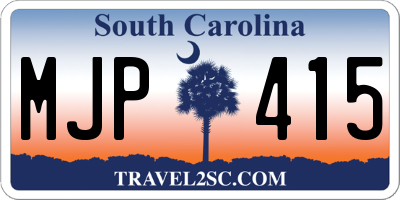 SC license plate MJP415