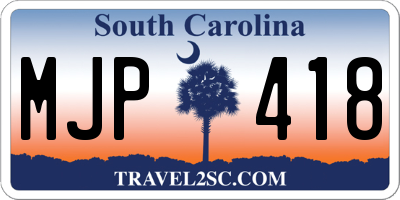 SC license plate MJP418