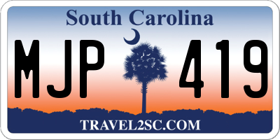 SC license plate MJP419