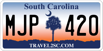 SC license plate MJP420