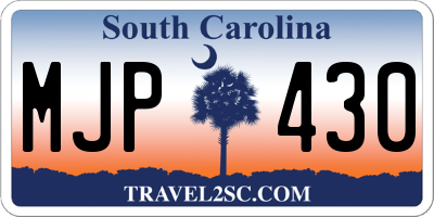 SC license plate MJP430