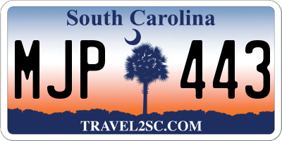 SC license plate MJP443