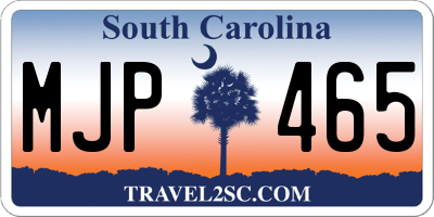 SC license plate MJP465