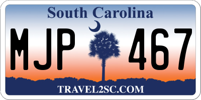 SC license plate MJP467