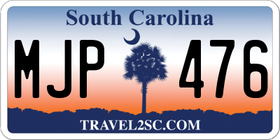 SC license plate MJP476