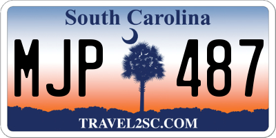SC license plate MJP487
