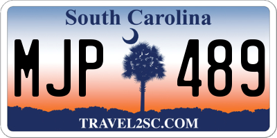 SC license plate MJP489