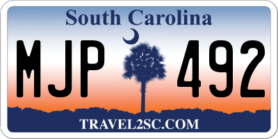 SC license plate MJP492